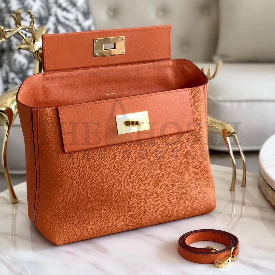 H**me5 24/24 29 Bag In Orange Clemence Calfskin Master Quality