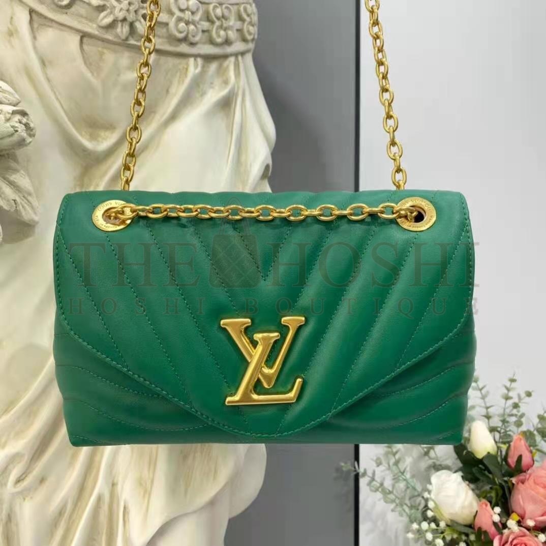 L0vis Vvtt0n LV Women New Wave Chain Bag Handbag Emerald Green Smooth Cowhide Leather Master Quality