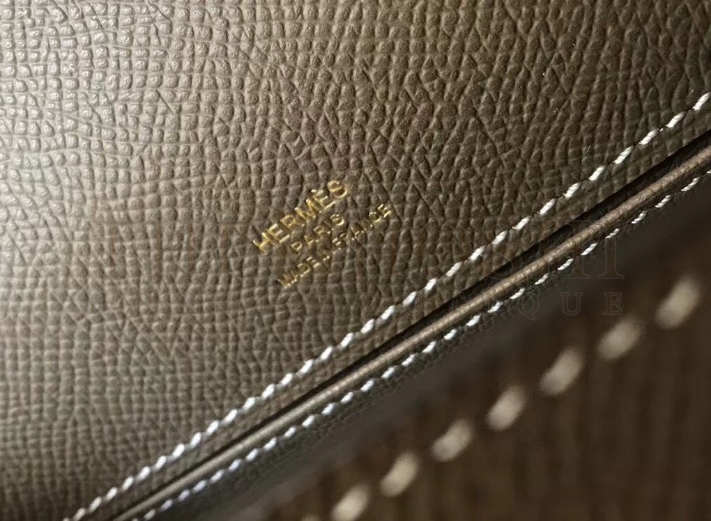 H**me5 Kelly Pochette Bag In Taupe Grey Epsom Leather Master Quality