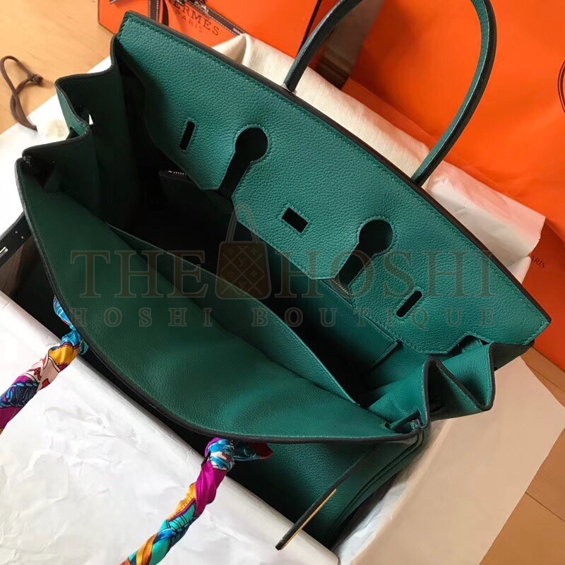 H**me5 Malachite Birkin 35cm Clemence Handmade Bag Master Quality
