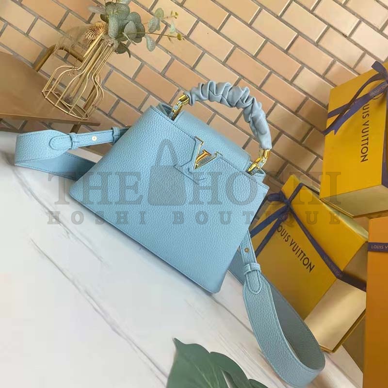 L0vis Vvtt0n LV Women Capucines BB Handbag Dusk Blue Taurillon Calfskin Master Quality