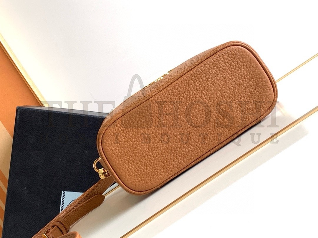 Pra*a Mini Vanity Bag in Brown Grained Leather Master Quality