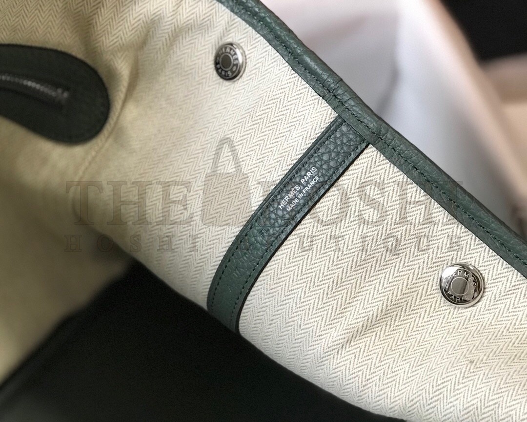 H**me5 Garden Party 36 Bag In Vert Amanda Clemence Leather Master Quality