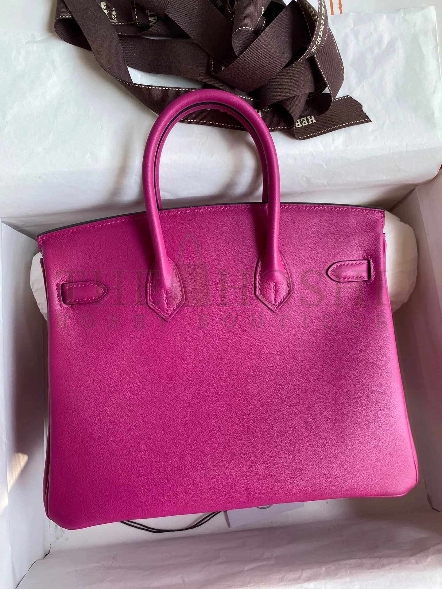 H**me5 Birkin 25 Retourne Handmade Bag In Rose Purple Swift Calfskin Master Quality