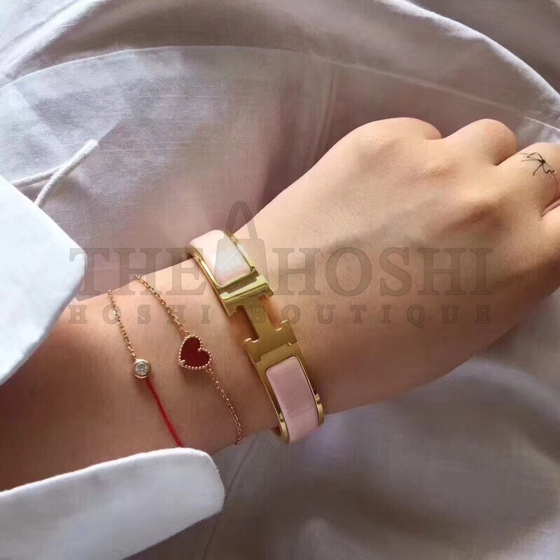 H**me5 Pink Enamel Clic H PM Bracelet Master Quality