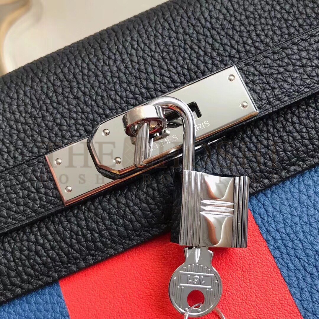 H**me5 Multicolor Blocks Kelly 28cm Black Bag Master Quality