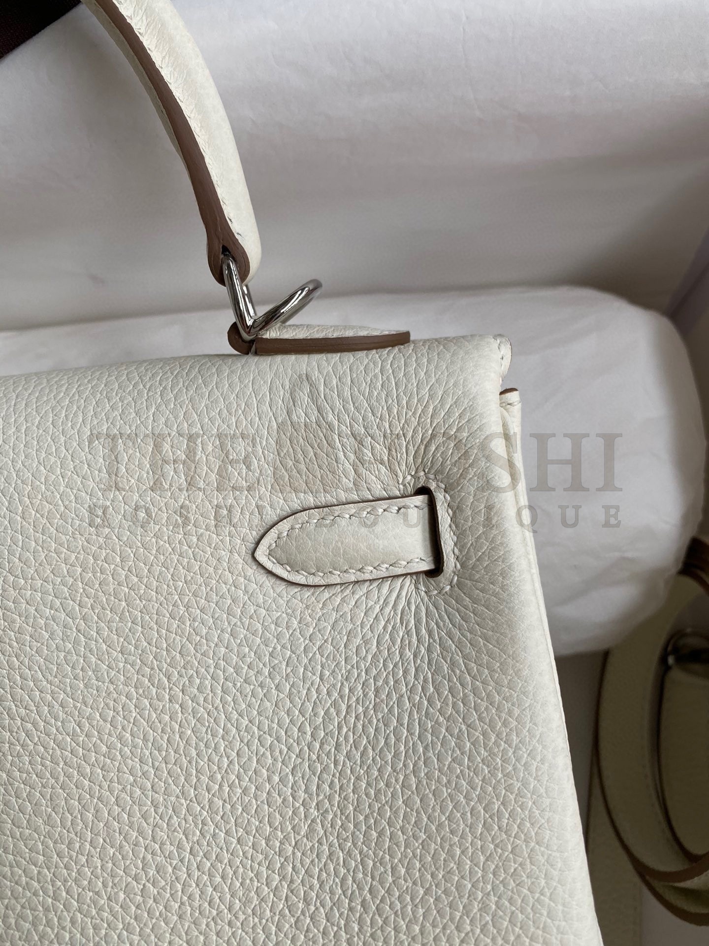 H**me5 Kelly Retourne 25 Handmade Bag In Mushroom Clemence Leather Master Quality