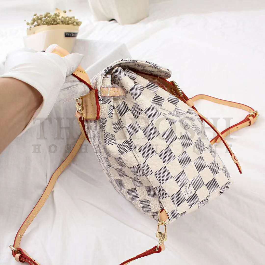 L0vis Vvtt0n LV Women Sperone BB Backpack in Damier Azur Canvas-Beige Master Quality