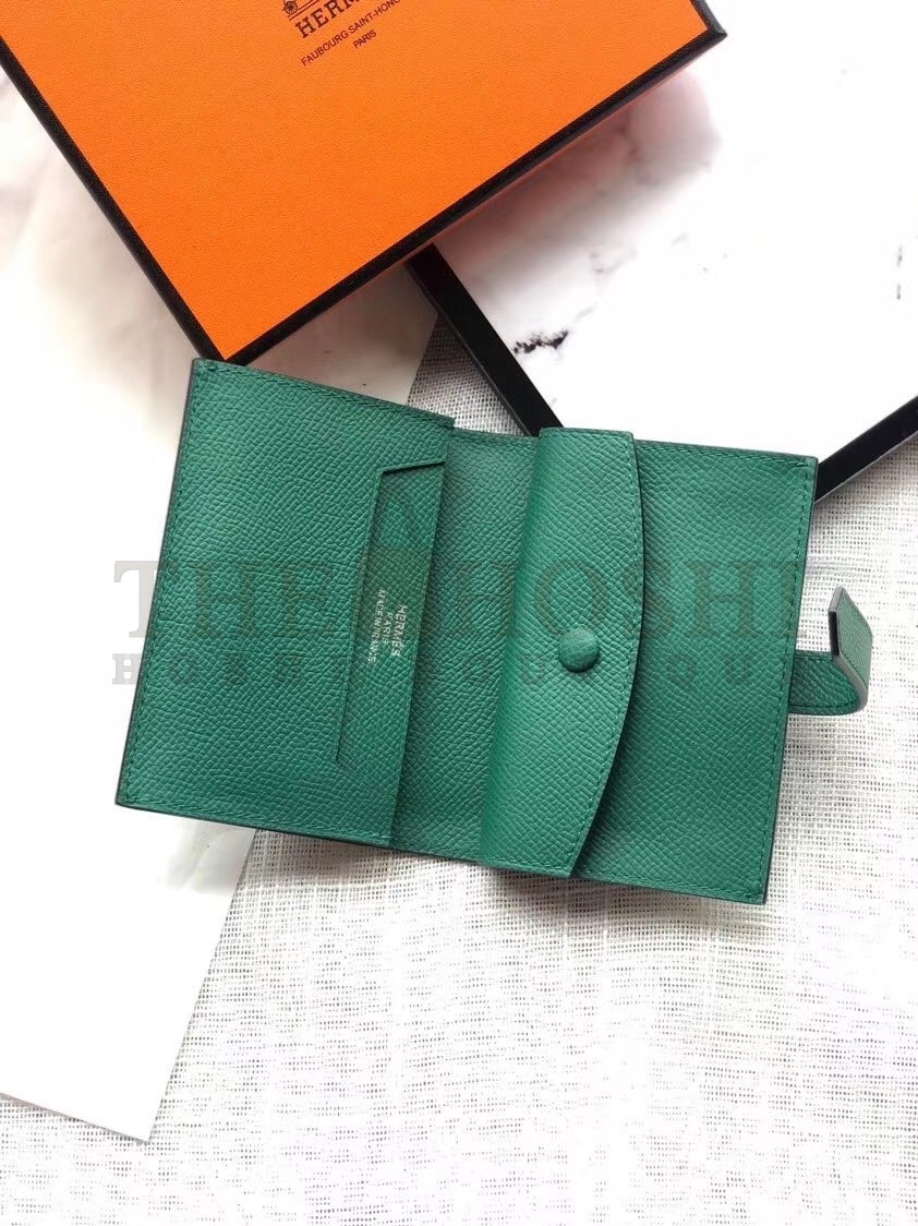 H**me5 Bearn Mini Wallet In Vert Vertigo Epsom Leather Master Quality