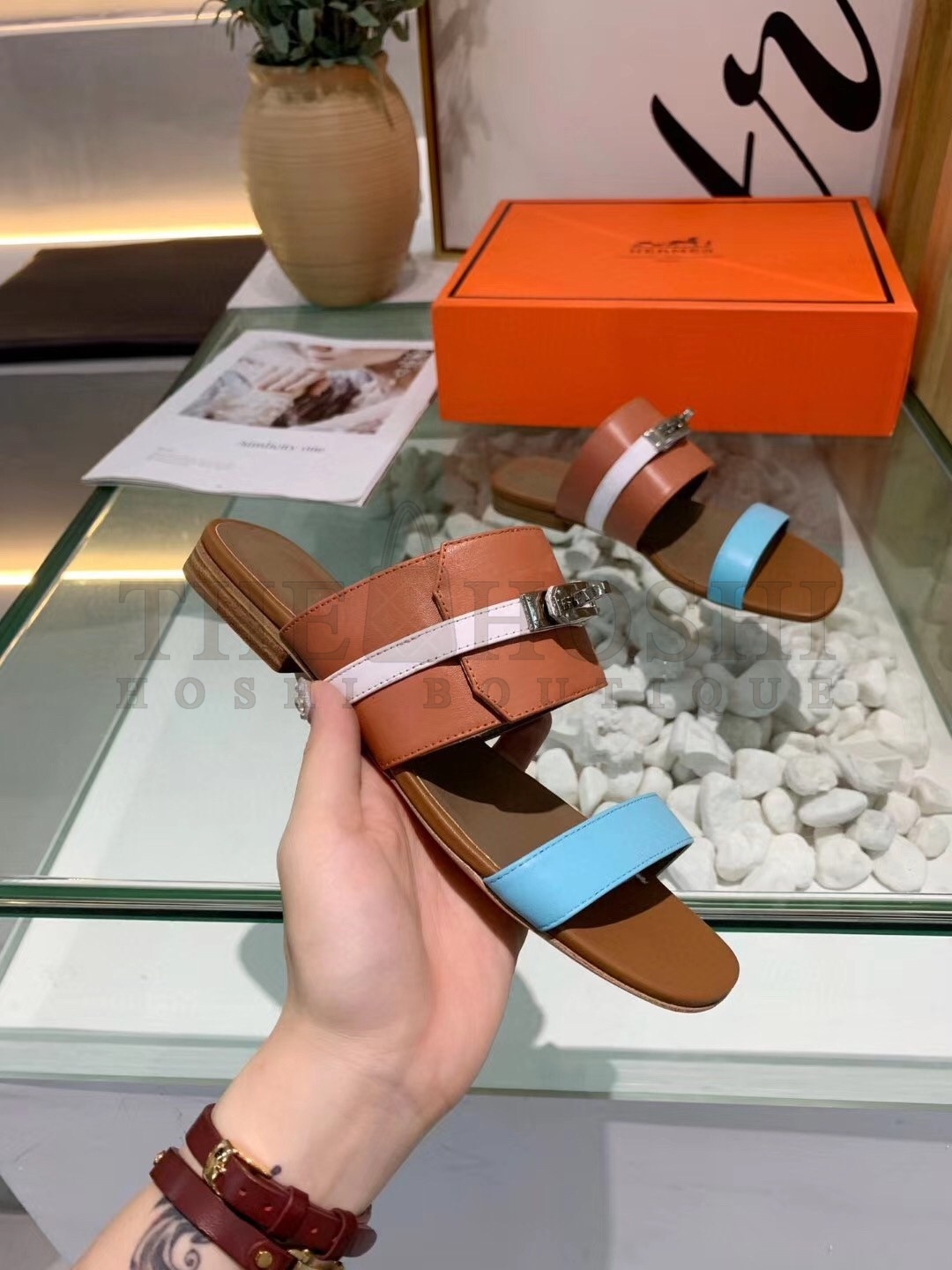 H**me5 Avenue Sandals In Multicolour Calfskin Master Quality