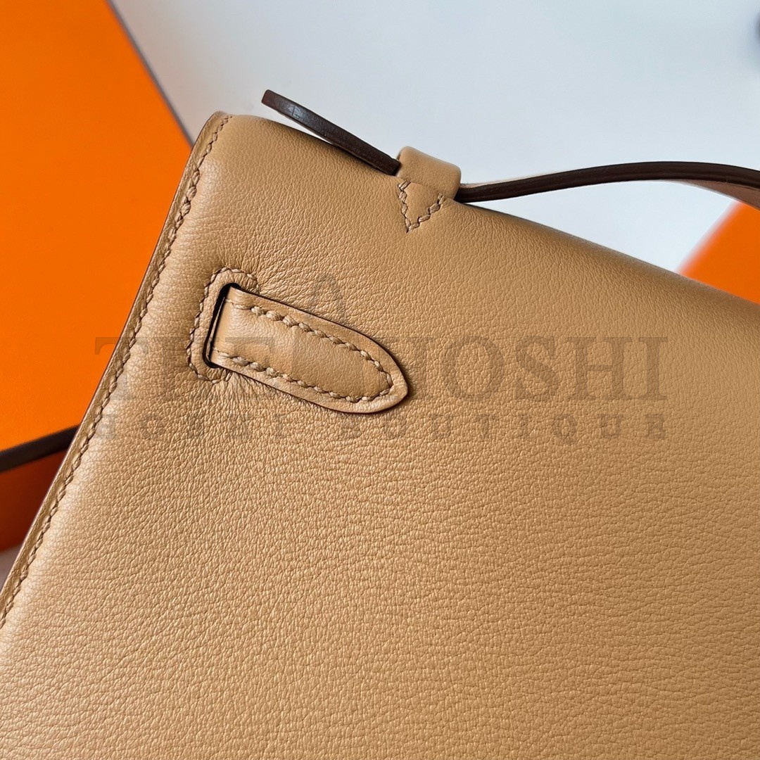 H**me5 Kelly Pochette Handmade Bag In Chai Swift Calfskin Master Quality