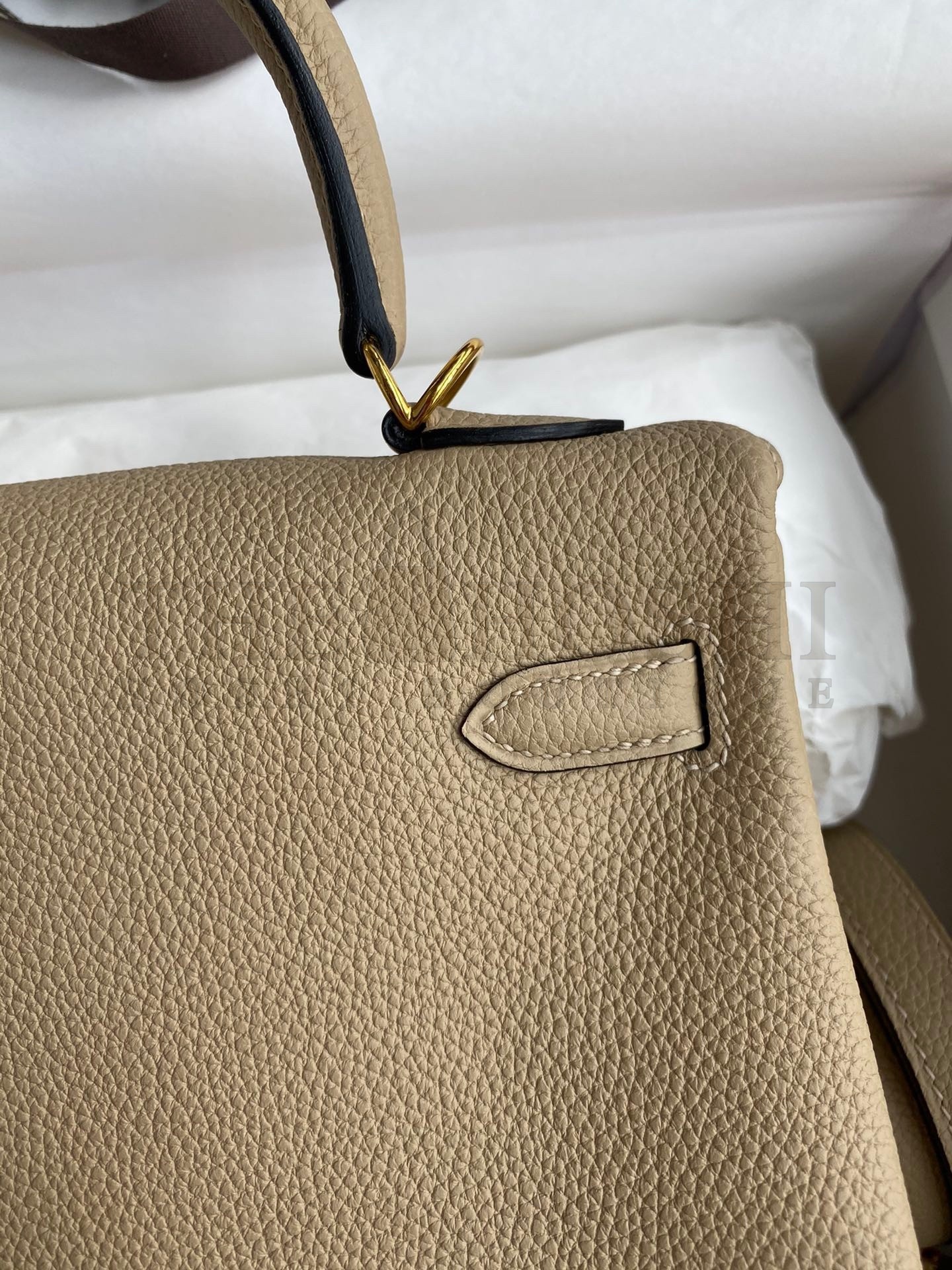 H**me5 Kelly Retourne 25 Handmade Bag In Trench Clemence Leather Master Quality