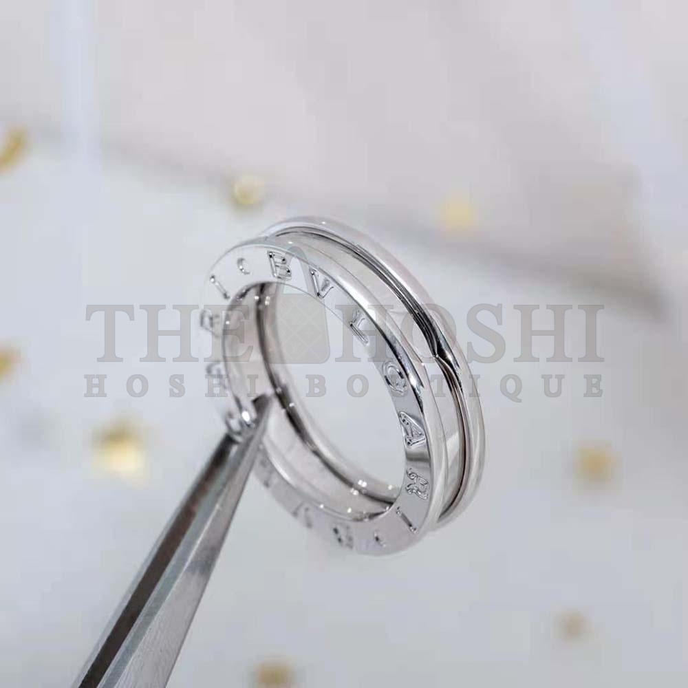 Bv1g*ai Women B.Zero1 One-Band Ring in 18 KT White Gold Master Quality