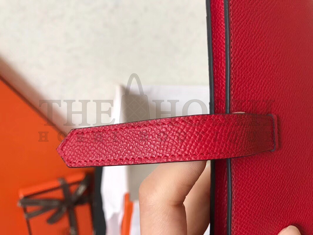 H**me5 Red Epsom Bearn Gusset Wallet Master Quality