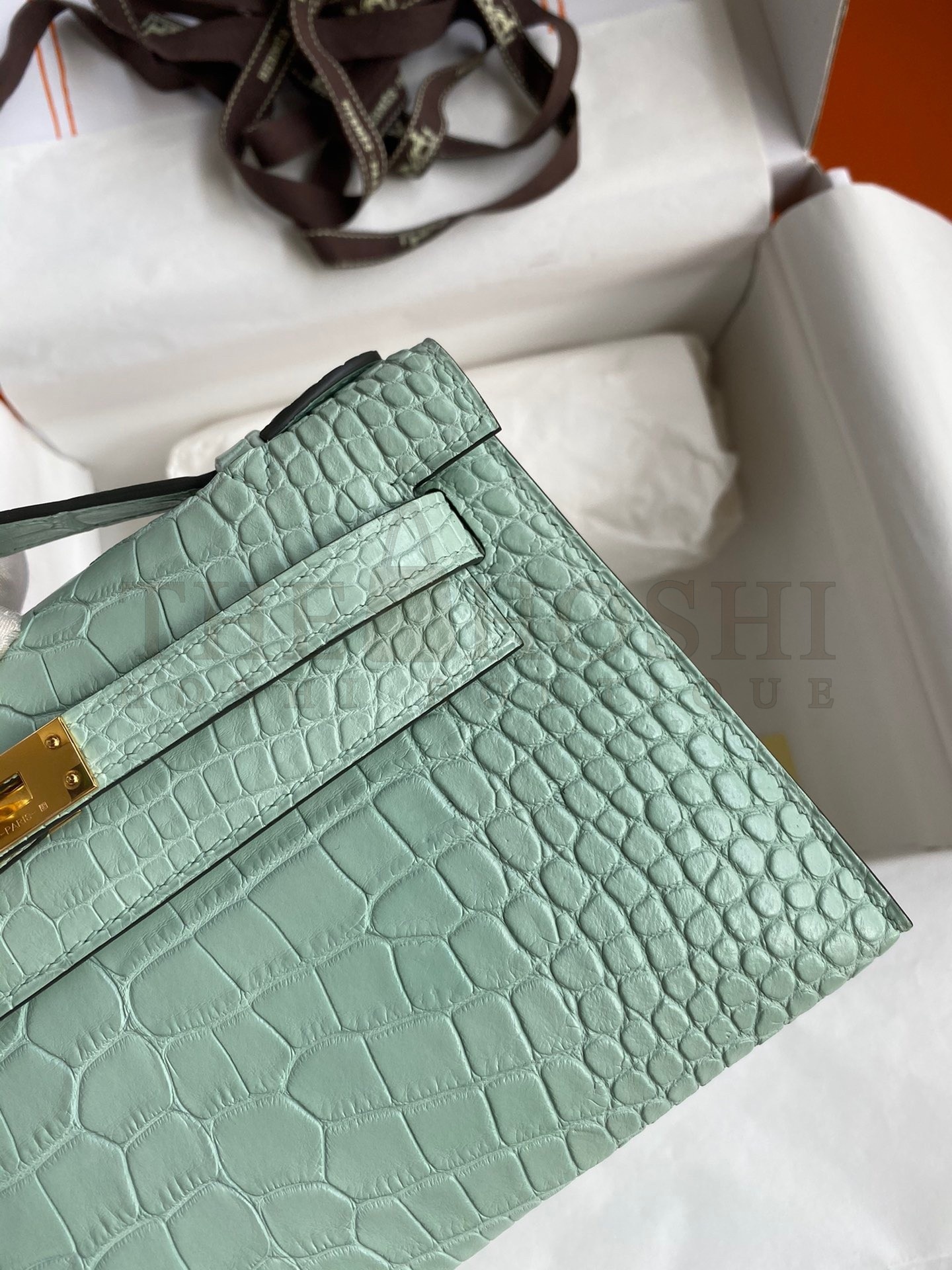 H**me5 Kelly Pochette Handmade Bag In Vert D