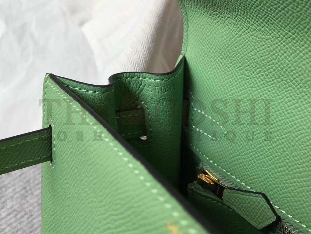 H**me5 Vert Criquet Epsom Kelly 25cm Sellier Bag GHW Master Quality