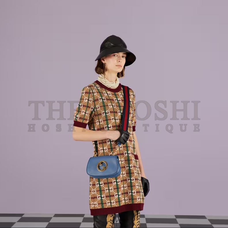 Gvc*1 Women GG Blondie Mini Bag Light Blue Leather Round Interlocking G Master Quality