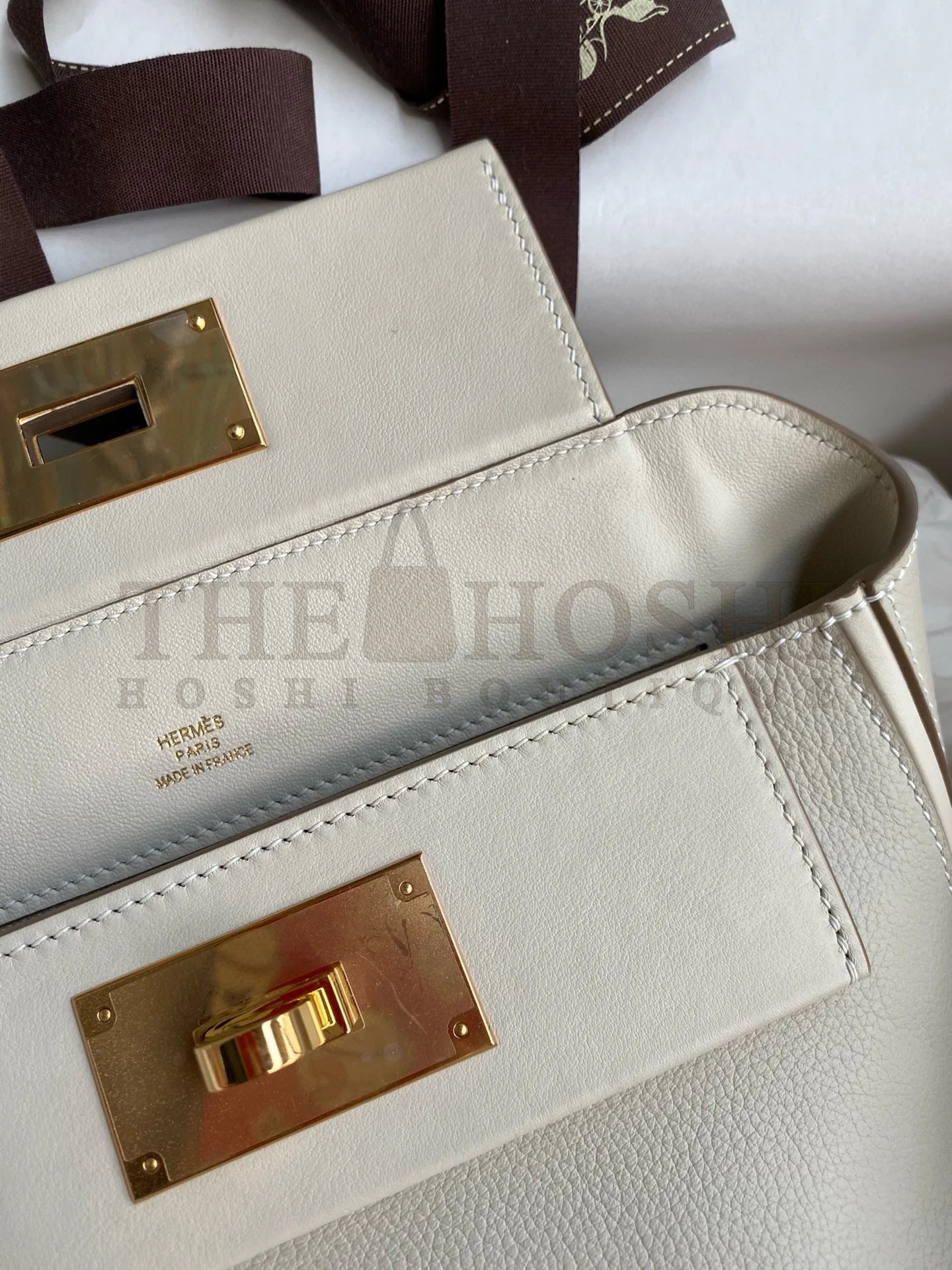 H**me5 24/24 Mini 21 Handmade Bag in Craie Evercolor Leather Master Quality