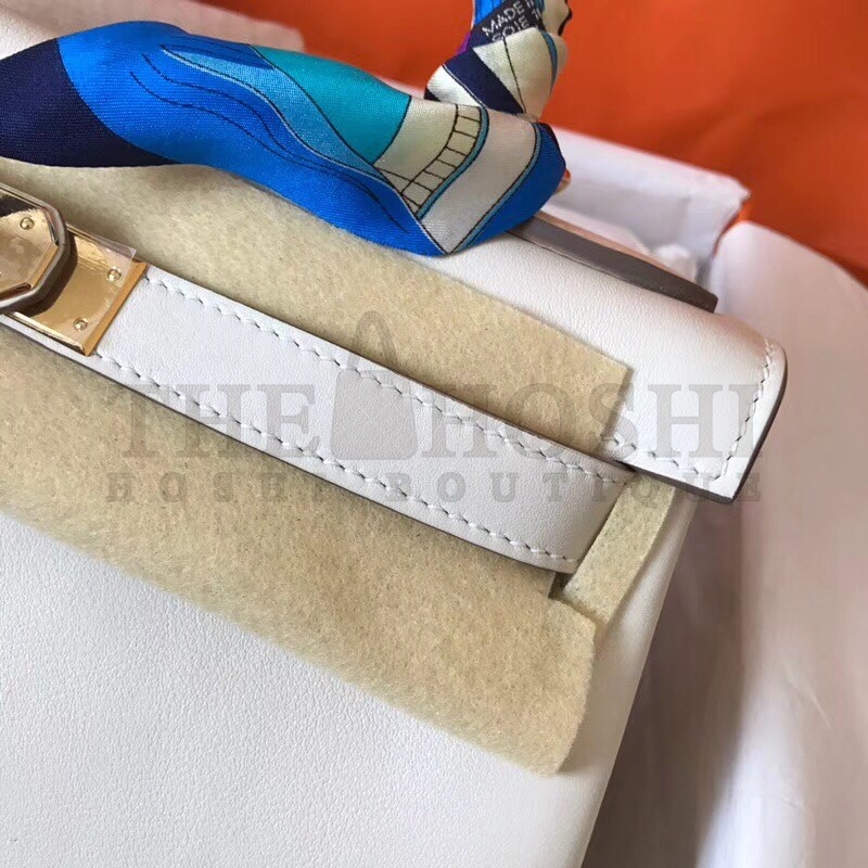 H**me5 White Swift Kelly 28cm Handmade Bag Master Quality