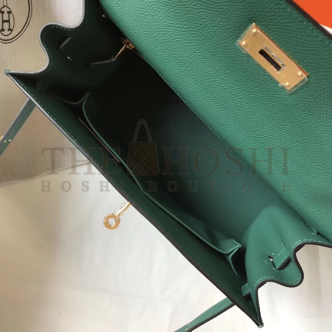 H**me5 Kelly 28cm Sellier Bag In Malachite Epsom Leather Master Quality