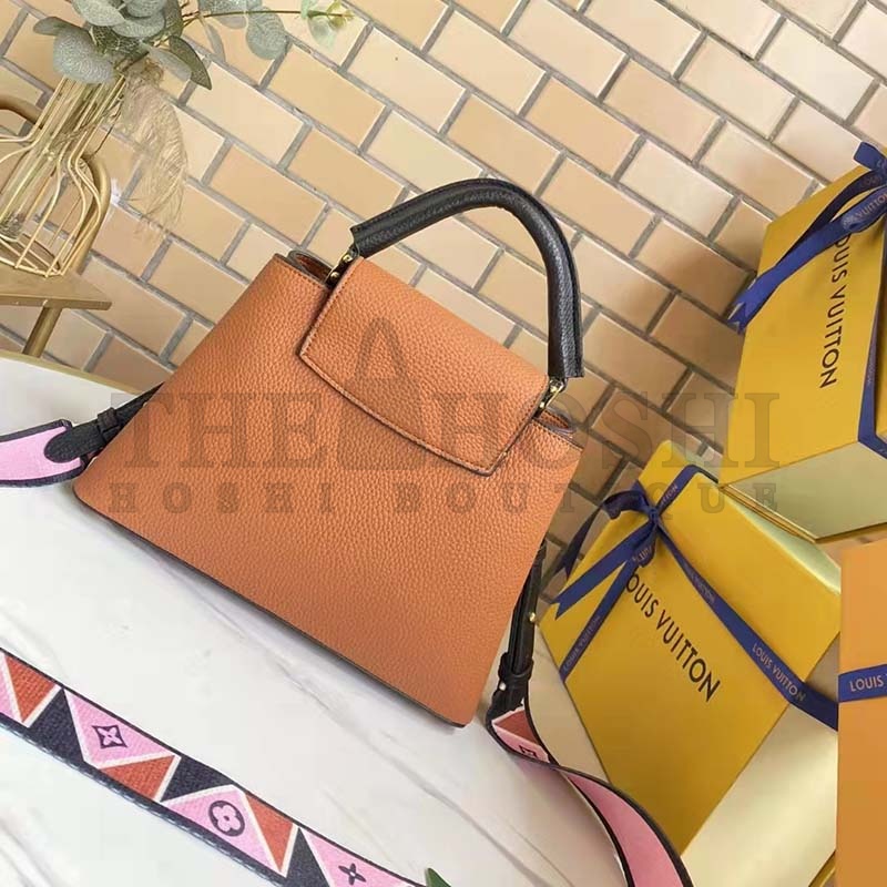 L0vis Vvtt0n LV Women Capucines BB Handbag Gold Noir Taurillon Leather Master Quality