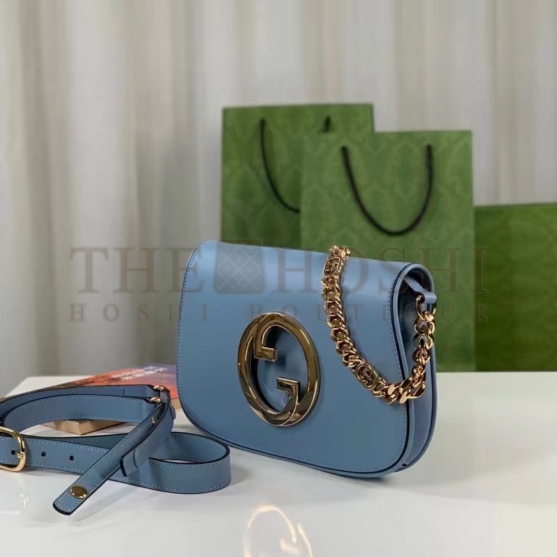 Gvc*1 Women GG Blondie Mini Bag Light Blue Leather Round Interlocking G Master Quality