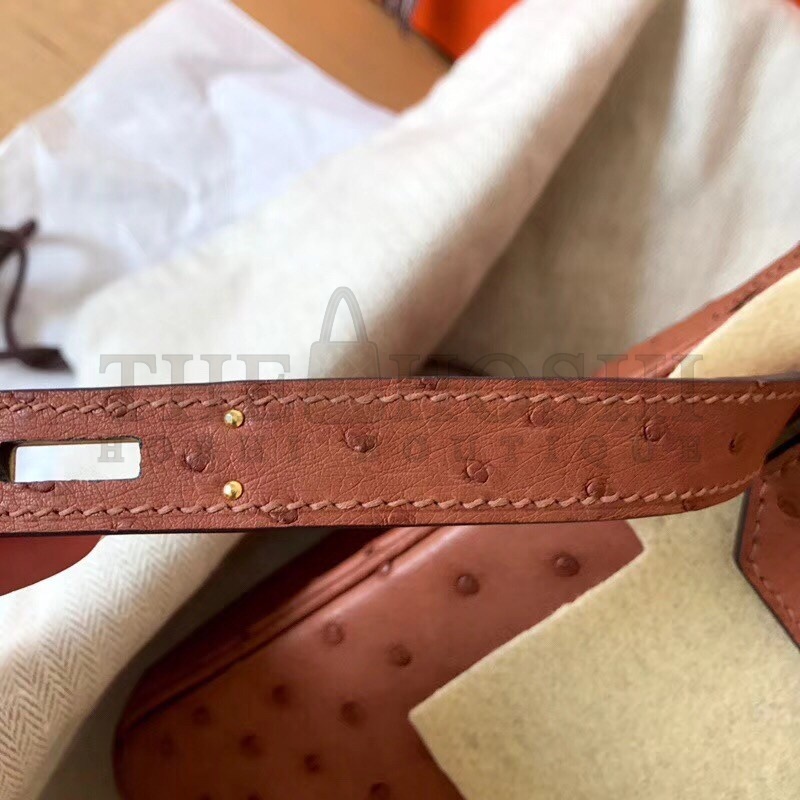H**me5 Brown Birkin 30cm Ostrich Handmade Bag Master Quality