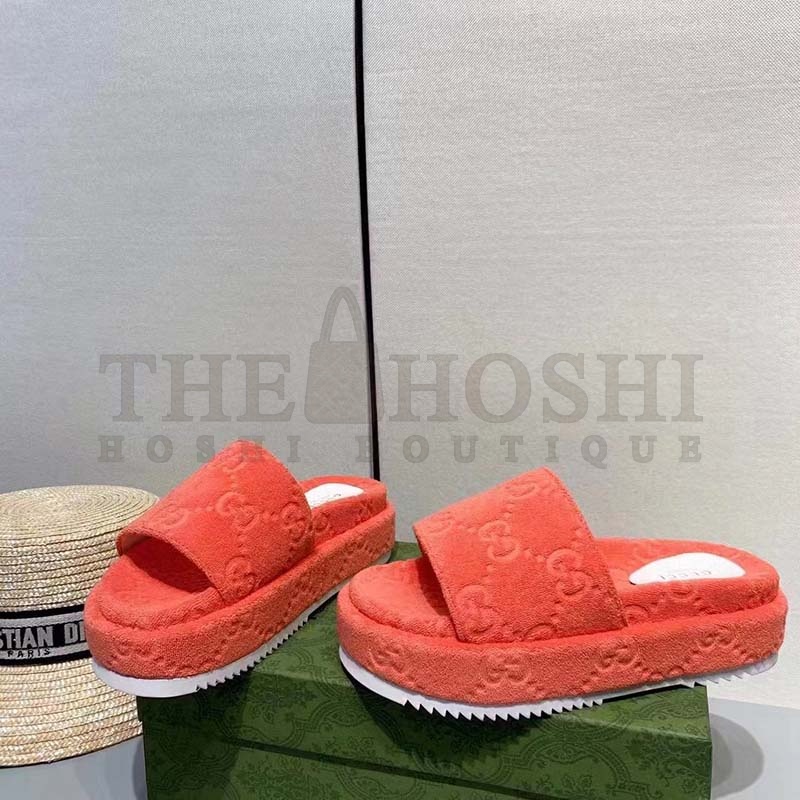 Gvc*1 Unisex G2 Platform Sandals Orange G2 Cotton Sponge Rubber Sole 3 Cm heel Master Quality