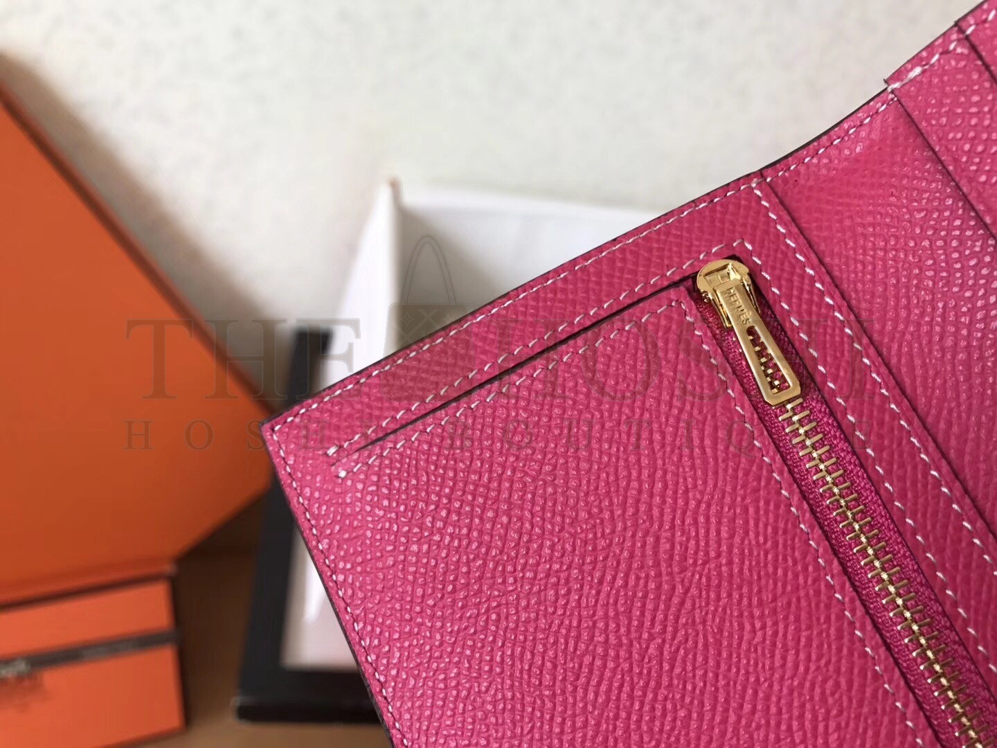 H**me5 Peach Epsom Bearn Gusset Wallet Master Quality