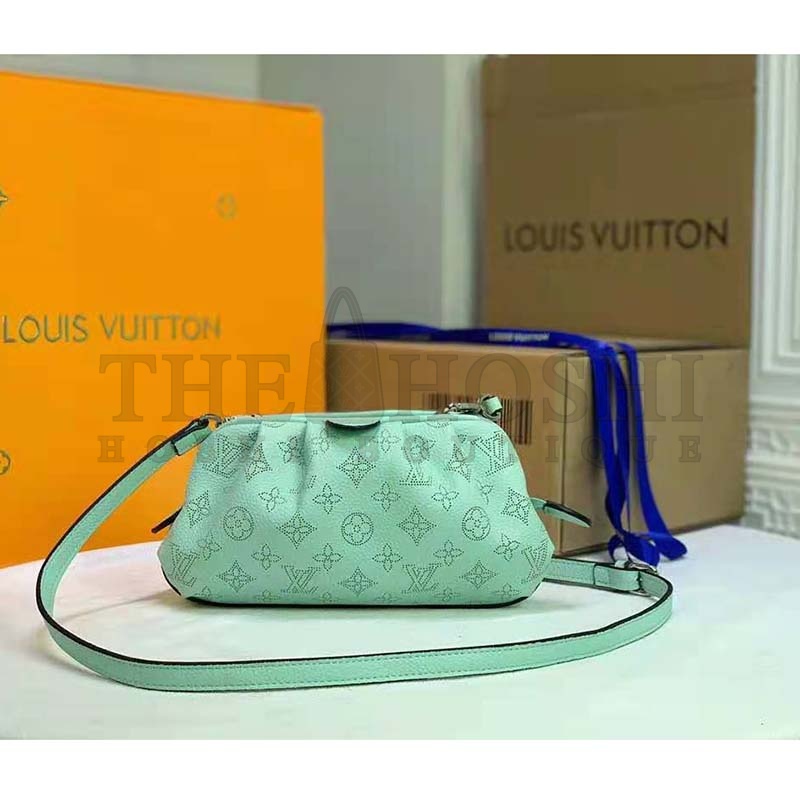 L0vis Vvtt0n LV Women Scala Mini Pouch Green Mahina Perforated Calf Leather Master Quality