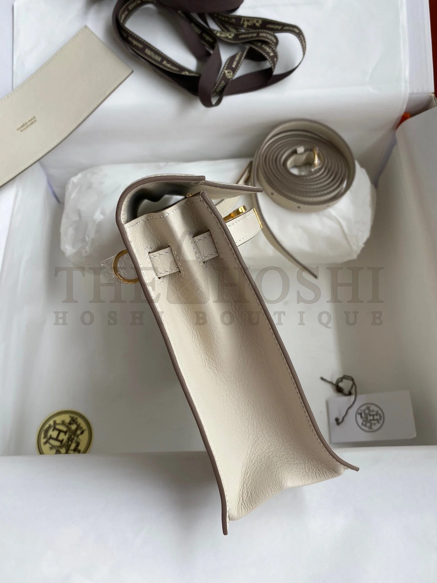 H**me5 Kelly Danse II Handmade Bag In Craie Evercolor Calfskin Master Quality