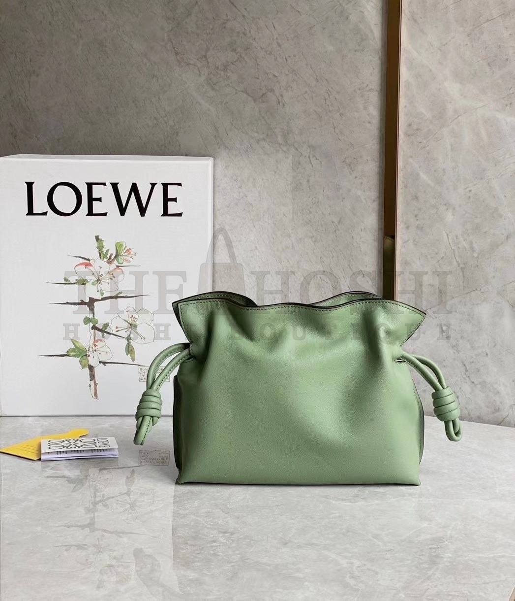 L0ew* Flamenco Mini Clutch In Rosemary Nappa Leather Master Quality