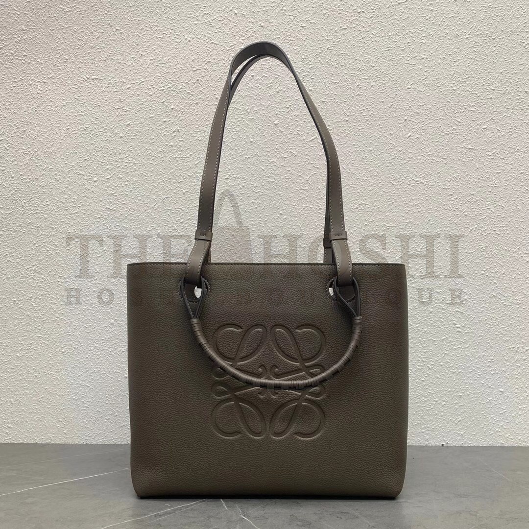 L0ew* Anagram Small Tote In Taupe Grained Calfskin Master Quality