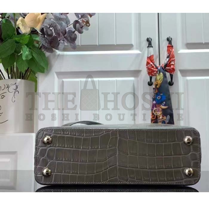 L0vis Vvtt0n LV Women Capucines BB Handbag Grey Crocodilien Brillant Savoir Faire Master Quality