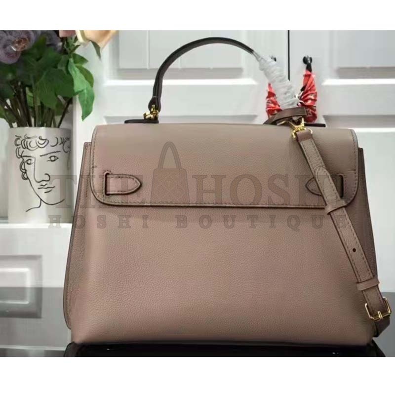 L0vis Vvtt0n LV Women Lockme Ever MM Handbag Beige Soft Grained Calfskin Master Quality