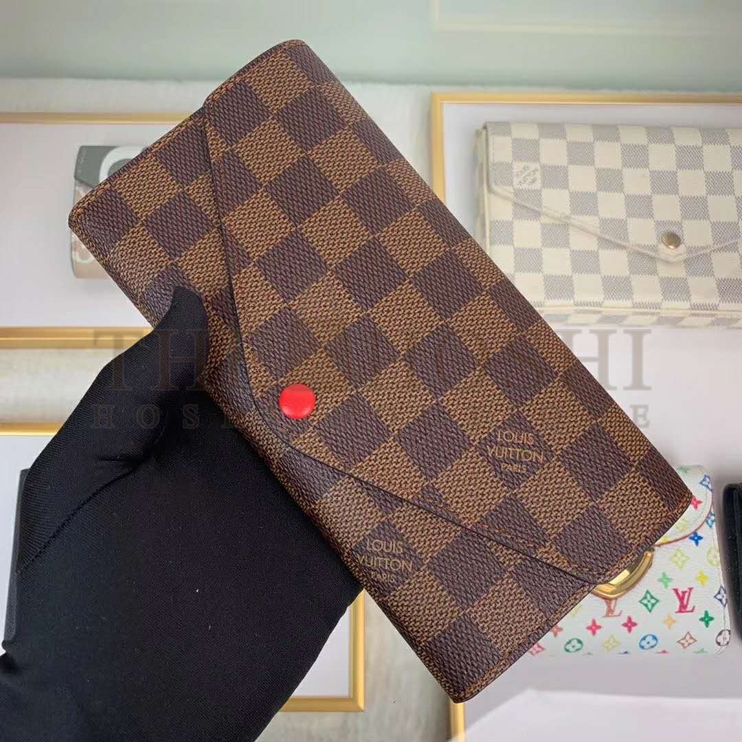 L0vis Vvtt0n LV Women Joséphine Wallet Damier Ebene Canvas-Brown Master Quality
