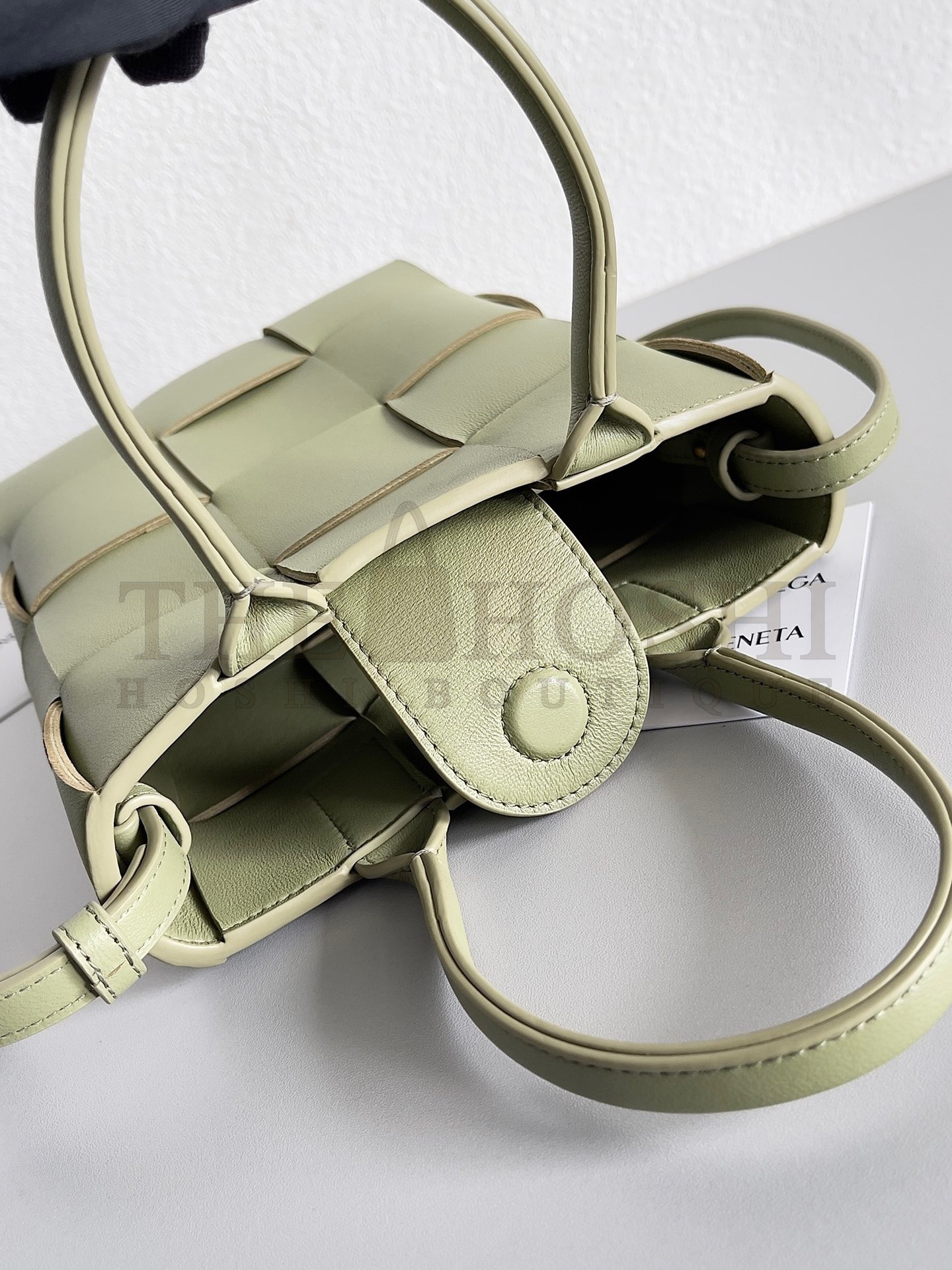 B0tt*ga Ven*ta Mini Cassette Tote Bag In Travertine Lambskin Master Quality