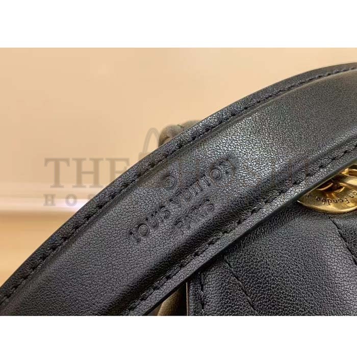 L0vis Vvtt0n LV Women New Wave Chain Bag MM Handbag Black Smooth Cowhide Master Quality