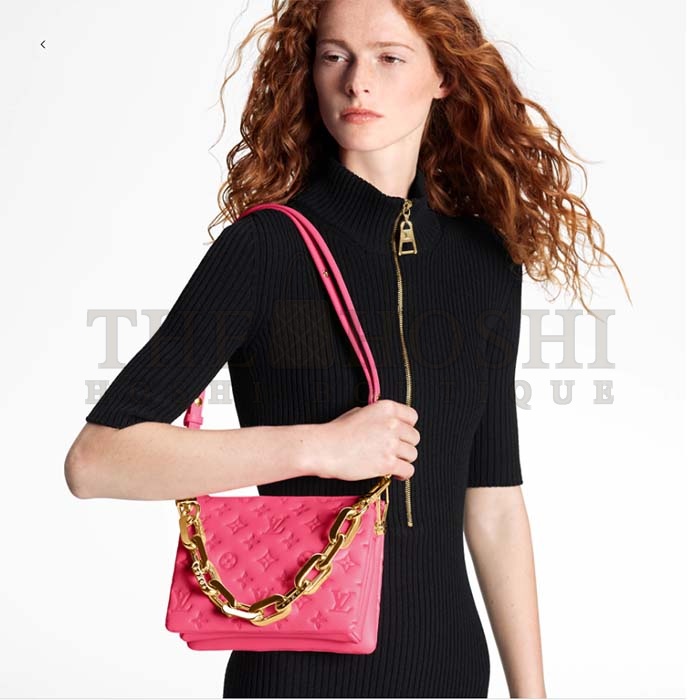 L0vis Vvtt0n LV Women Coussin BB Handbag Fluo Pink Grained Calfskin Leather Master Quality