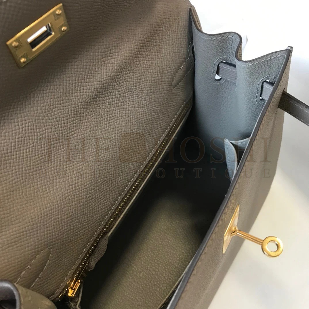H**me5 Kelly 28cm Sellier Bag in Gris Asphalt Epsom Calfskin GHW Master Quality