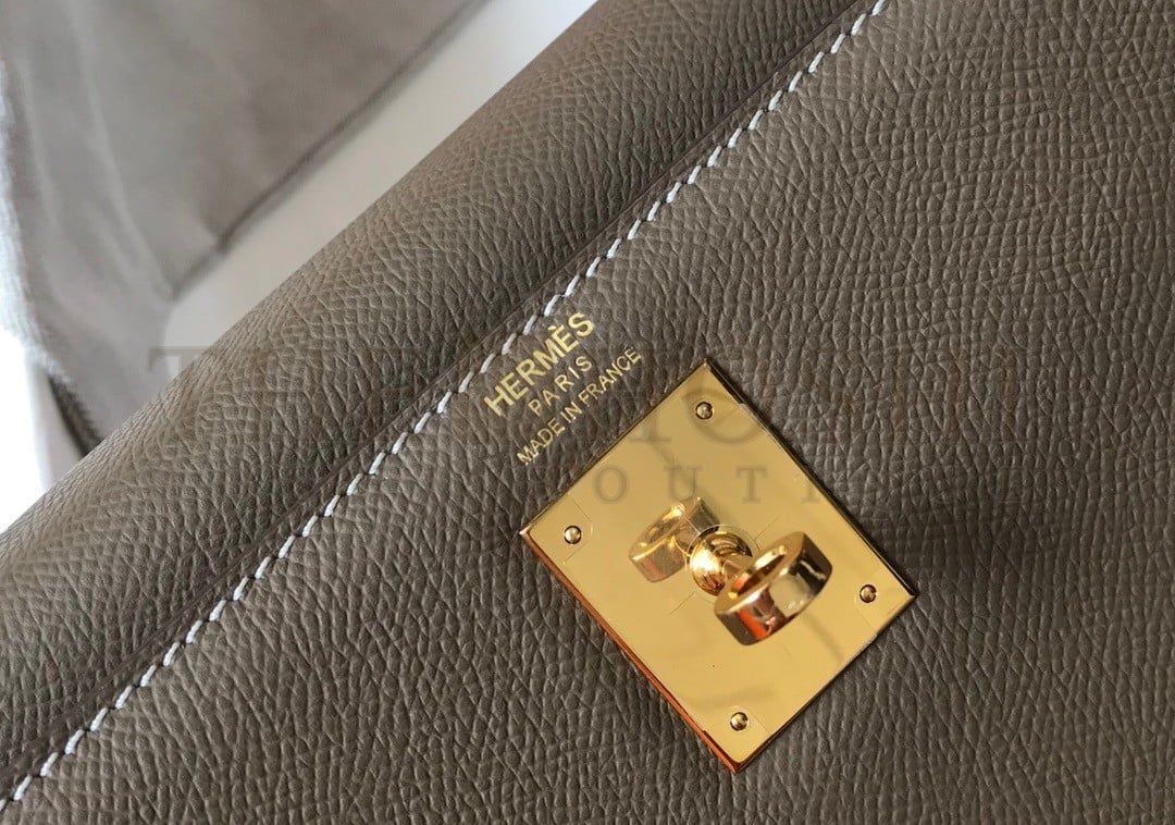 H**me5 Kelly 32cm Sellier Bag in Taupe Epsom Calfskin GHW Master Quality