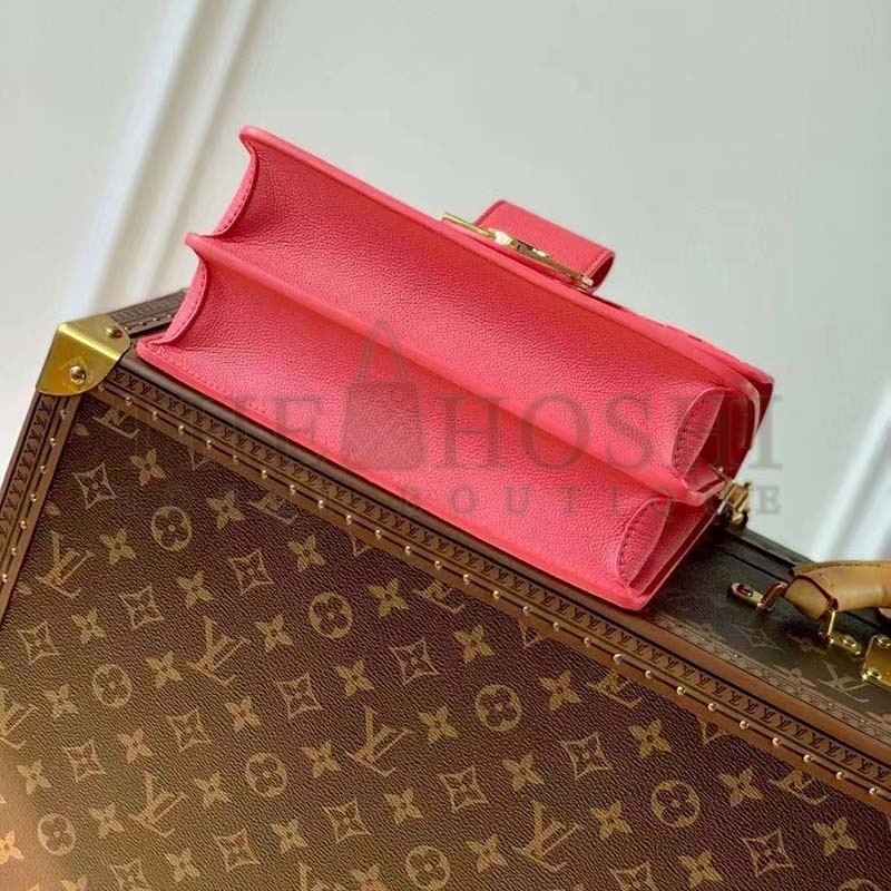 L0vis Vvtt0n LV Women Mini Dauphine Handbag Fluo Pink Tufted Grained Calfskin Leather Master Quality