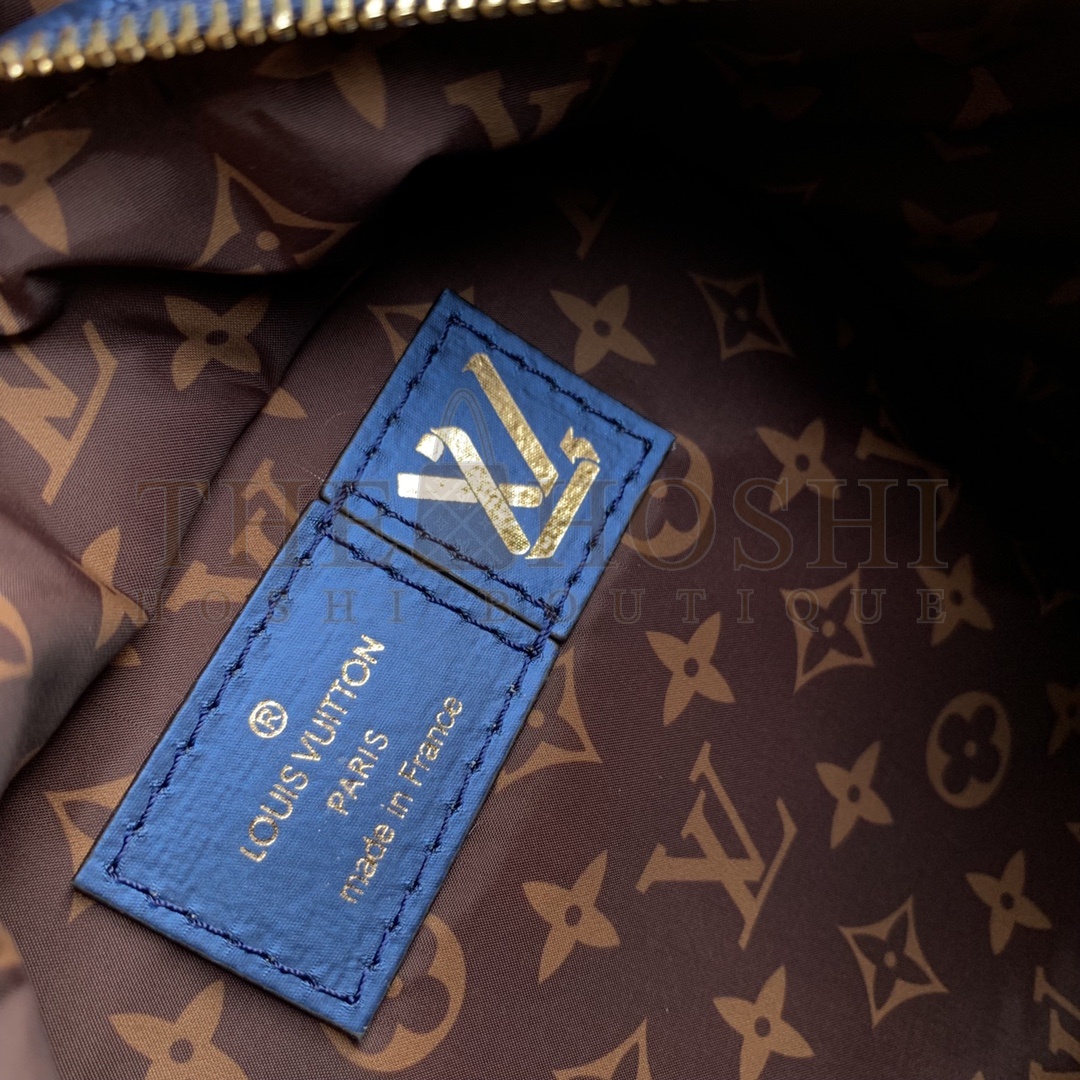 L0vis Vvtt0n LV Unisex Pillow Palm Springs Mini Backpack Navy Blue Recycled Metallic Nylon Master Quality