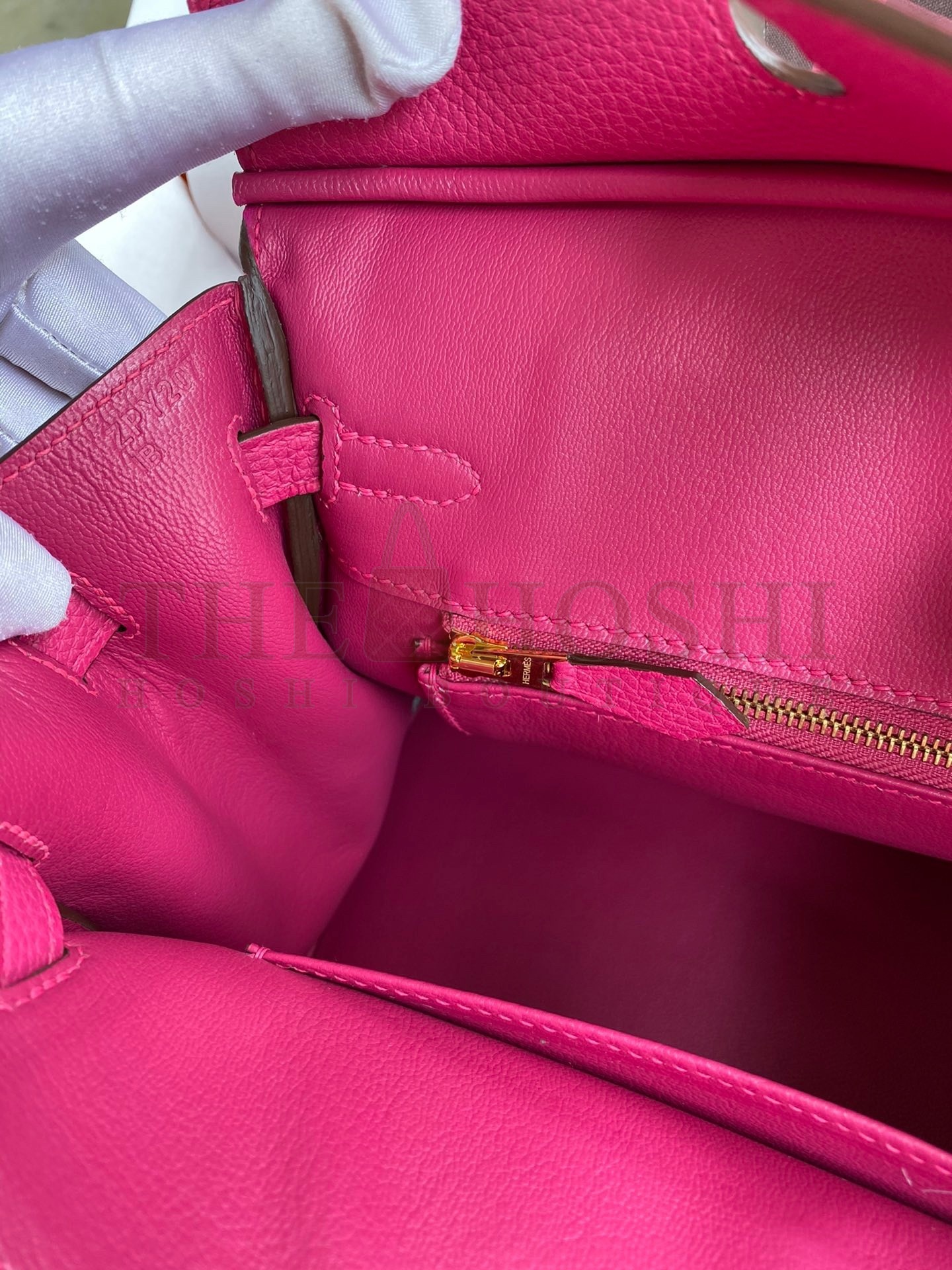 H**me5 Birkin 25 Retourne Handmade Bag In Rose Tyrien Clemence Leather Master Quality