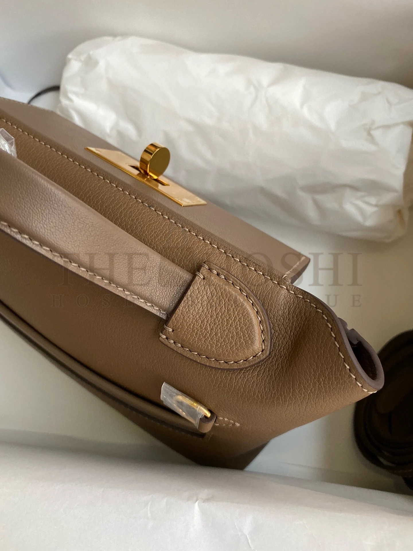 H**me5 24/24 Mini 21 Handmade Bag in Beige Weimar Evercolor Leather Master Quality