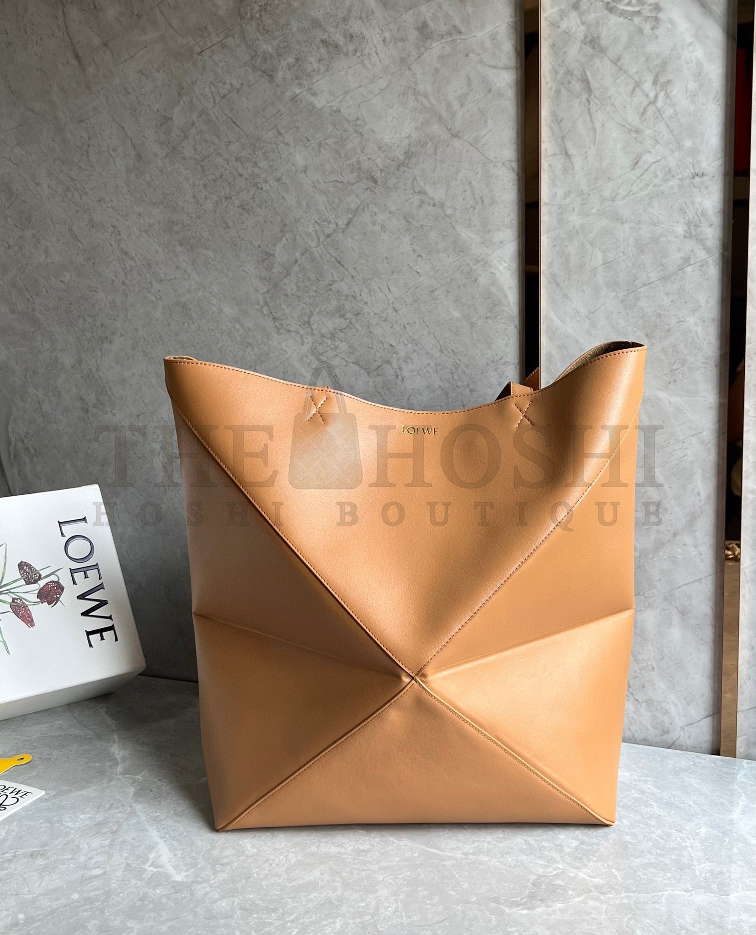 L0ew* Large Puzzle Fold Tote Bag in Tan Calfskin Master Quality