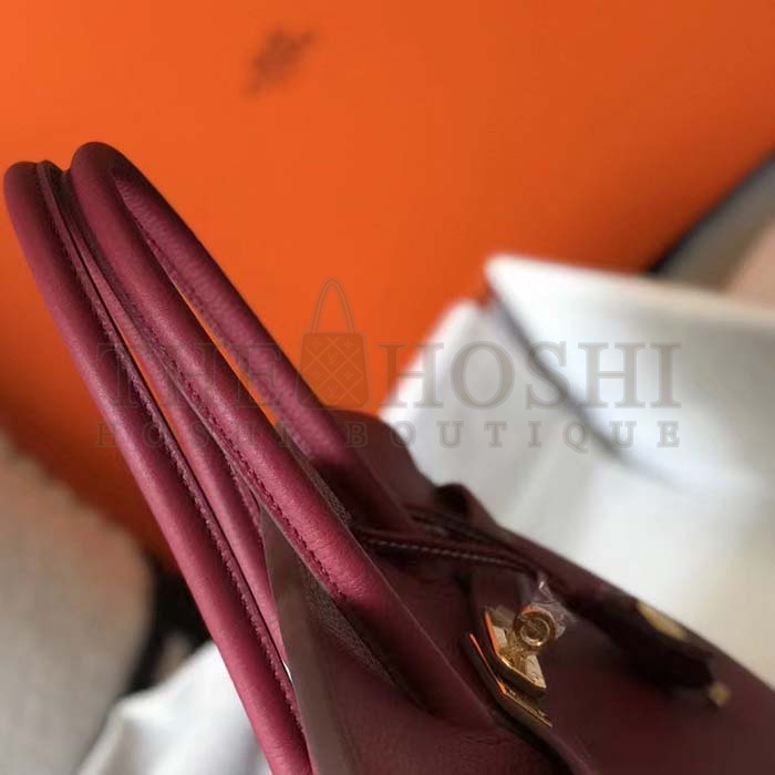 H**me5 Women Birkin 30 Bag in Epsom Leather with Gold Hardware-Maroon Master Quality