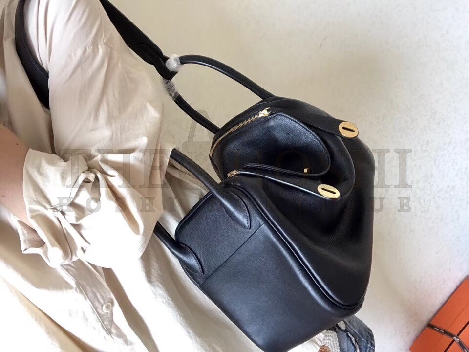 H**me5 Black Lindy 30cm Swift Handmade Bag Master Quality