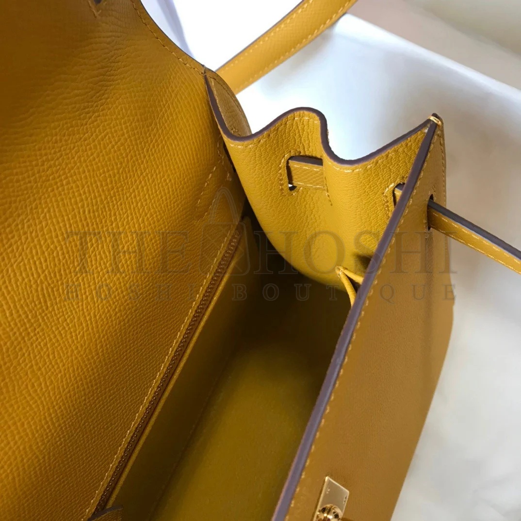 H**me5 Kelly 25cm Sellier Bag in Jaune Ambre Epsom Calfskin GHW Master Quality