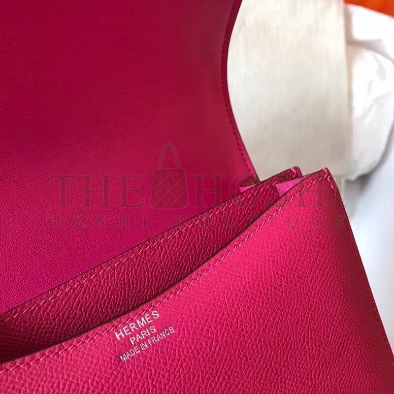 H**me5 Mini Constance 18cm Rose Red Epsom Bag Master Quality